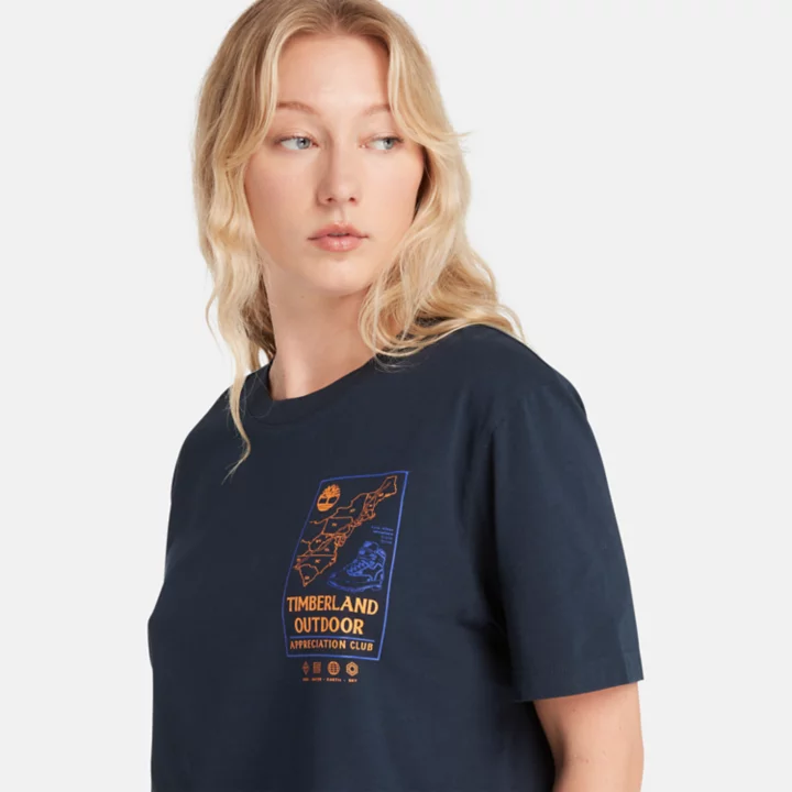 Cropped T-Shirt for Women in Navy