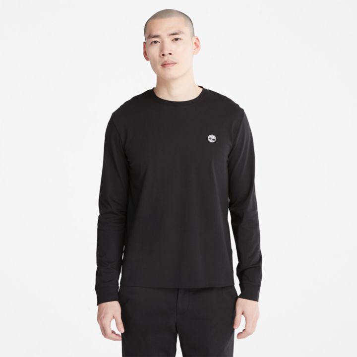 Dunstan River LS Crewneck T-Shirt for Men in Black