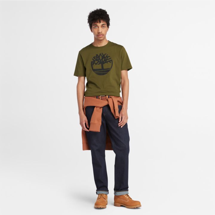 Kennebec River Tree Logo T-Shirt for Men in Green