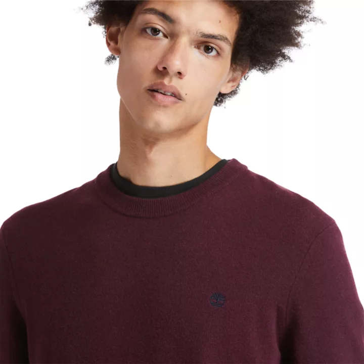 Cohas Brook Crewneck Jumper for Men in Burgundy