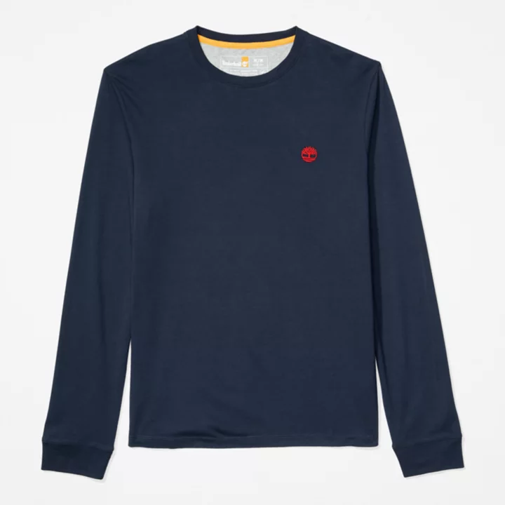 Dunstan River LS Crewneck T-Shirt for Men in Navy