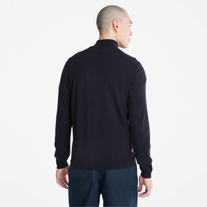 Cohas Brook Zip-Neck Jumper for Men in Navy