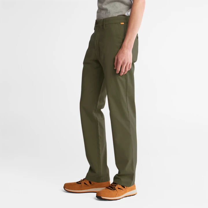 Squam Lake Stretch Chinos for Men in Dark Green