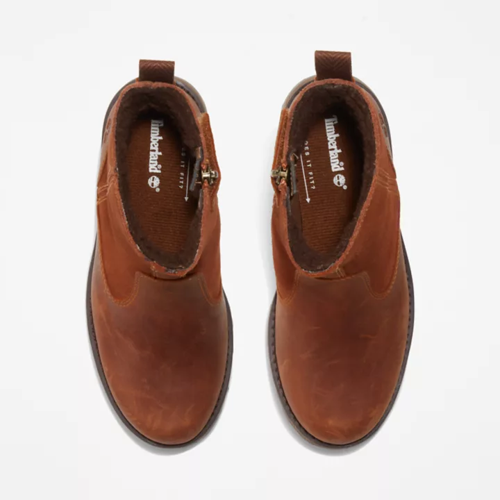 Courma Kid Lined Boot for Junior in Brown