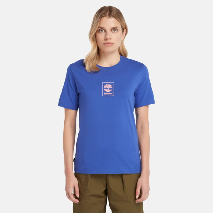 Stack Logo T-Shirt for Women in Blue