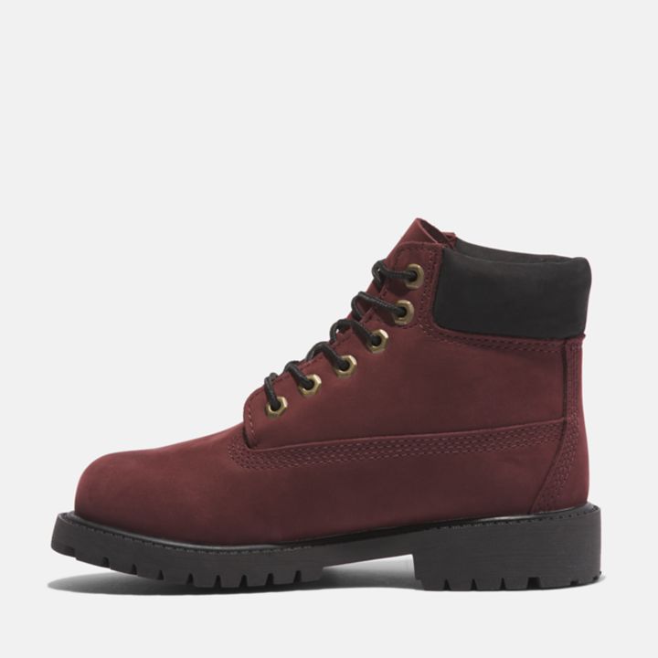 Timberland Premium 6 Inch Boot for Youth in Burgundy