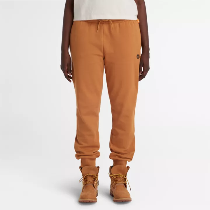 Embroidered Tree-logo Tracksuit Bottoms for Women in Dark Yellow