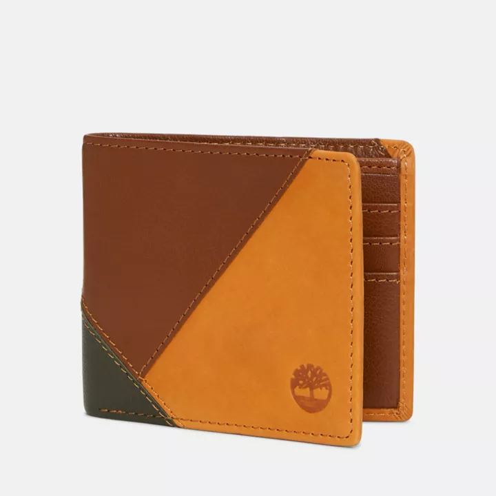 Patchwork Billfold Wallet for Men in Green