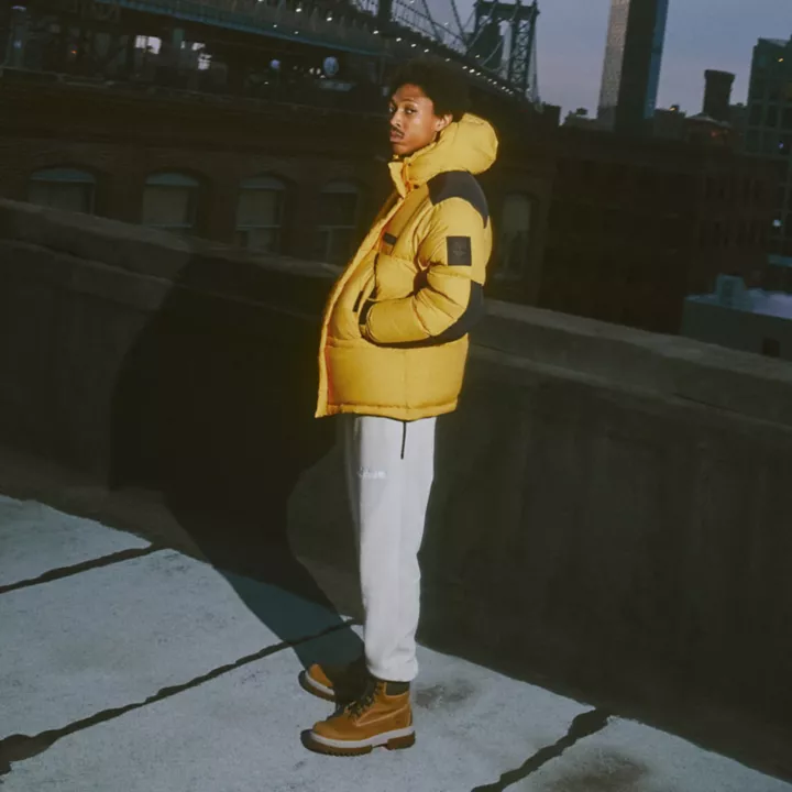 Puffer Parka for Men in Yellow