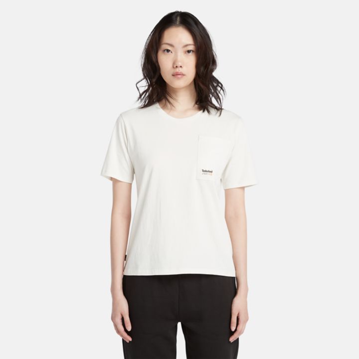 Angled Pocket T-Shirt for Women in White