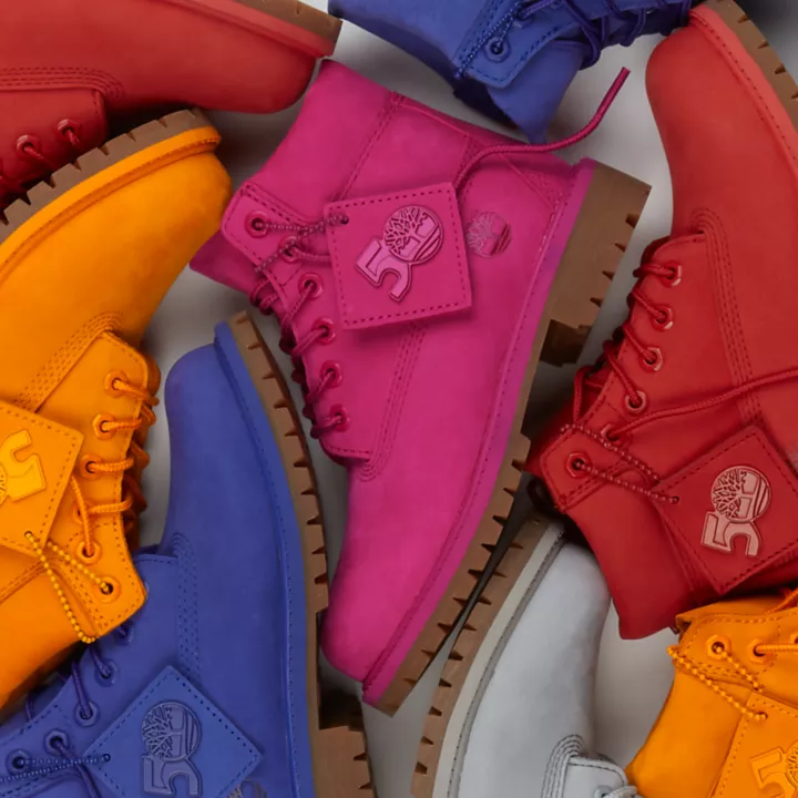 Timberland 50th Edition Premium 6-Inch Waterproof Boot for Youth in Blue