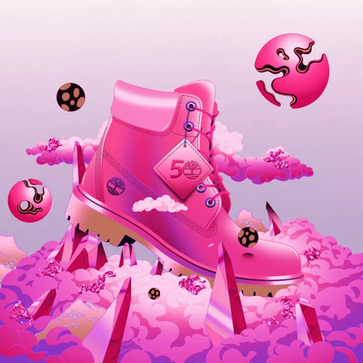 Timberland 50th Edition Premium 6-Inch Boot imperméables pour homme en rose foncé