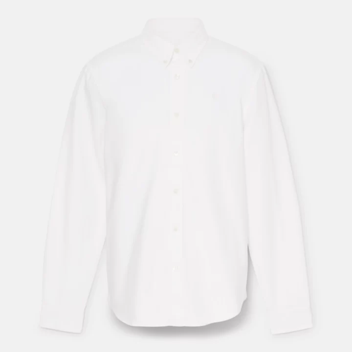 Long Sleeve Oxford Shirt for Men in White