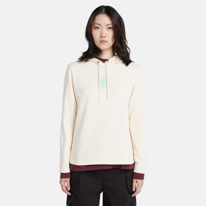 Small Stack Logo Hoodie for Women in White