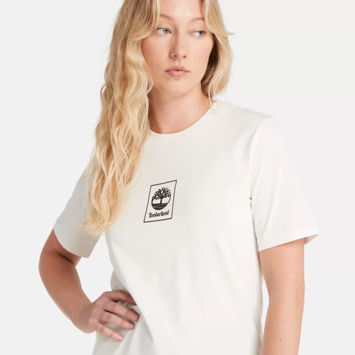 Stack Logo T-Shirt for Women in White