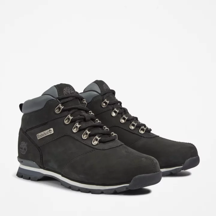 Splitrock Nubuck Mid Hiker for Men in Black/Silver