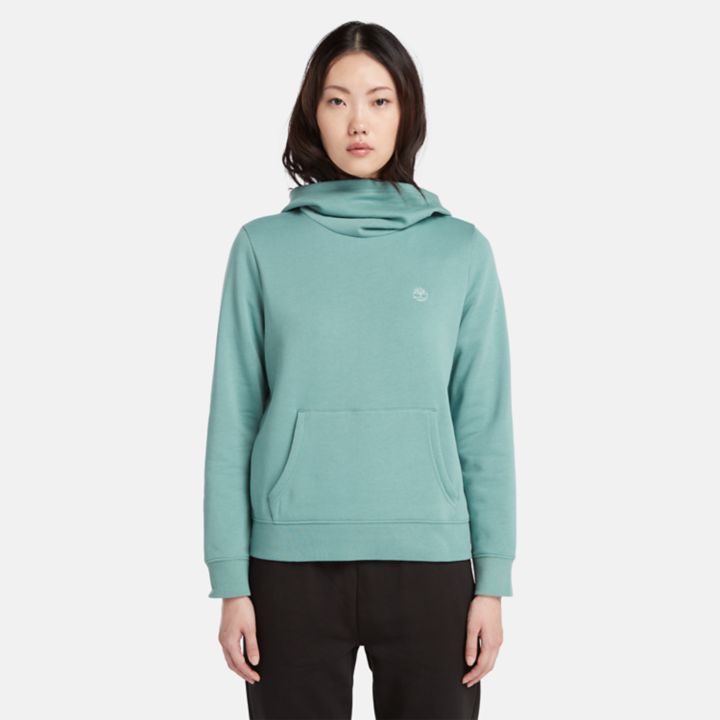 Embroidered Tree Hoodie for Women in Teal