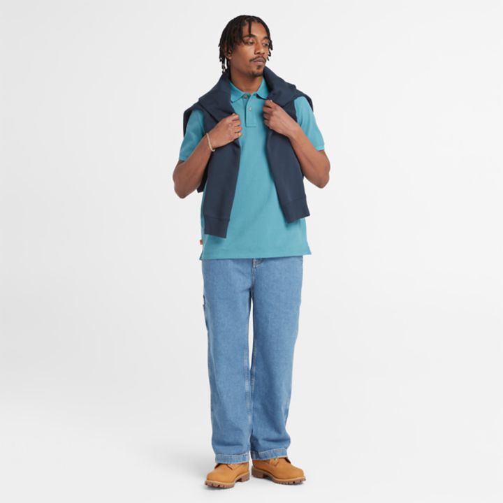 Millers River Pique Polo Shirt for Men in Blue