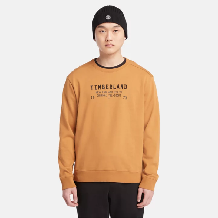 Utility Crewneck Sweatshirt for Men in Dark Yellow