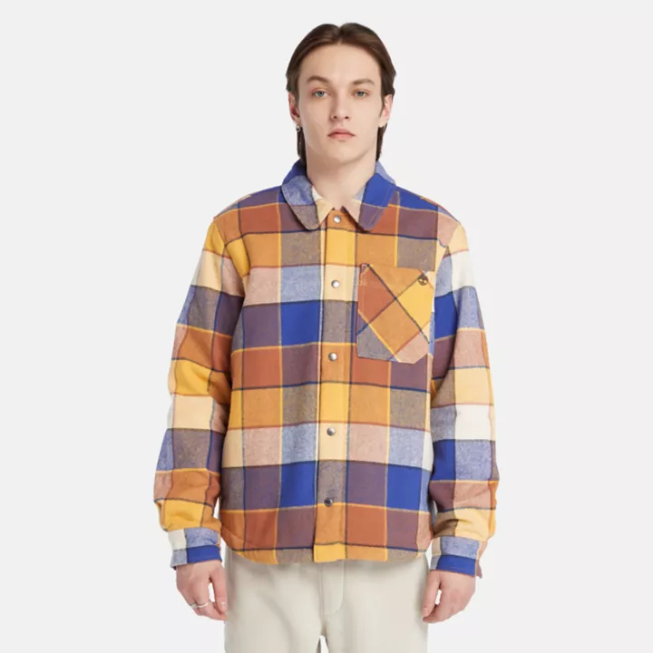 High Pile Fleece-Lined Overshirt for Men in Yellow