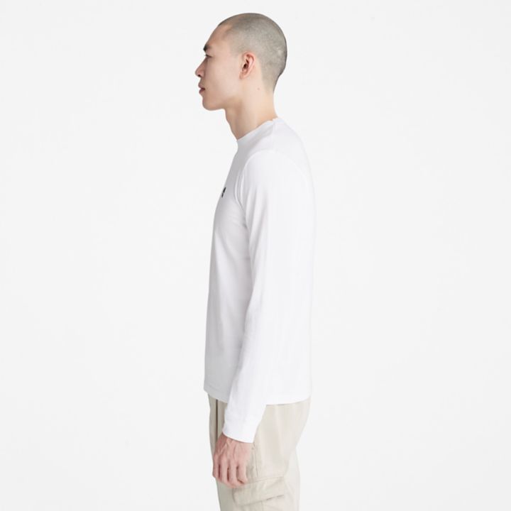 Dunstan River LS Crewneck T-Shirt for Men in White