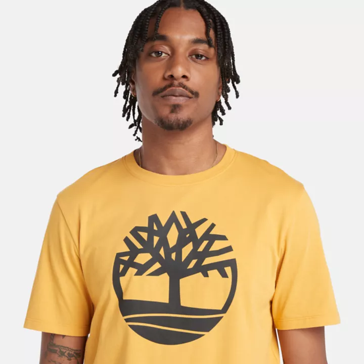 Kennebec River Tree Logo T-Shirt for Men in Yellow
