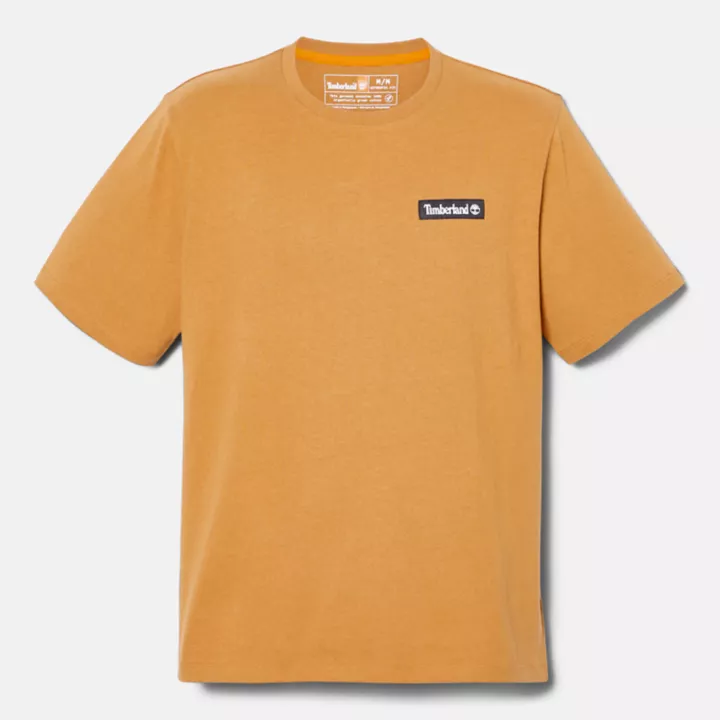 All Gender Heavyweight Woven Badge T-Shirt in Yellow