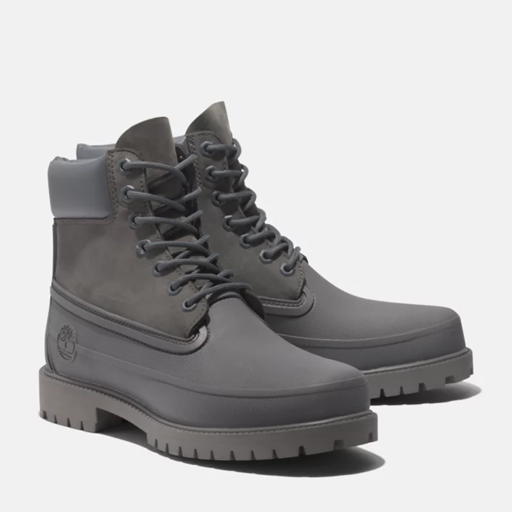 Timberland Heritage 6 Inch Rubber Toe Boot for Men in Grey