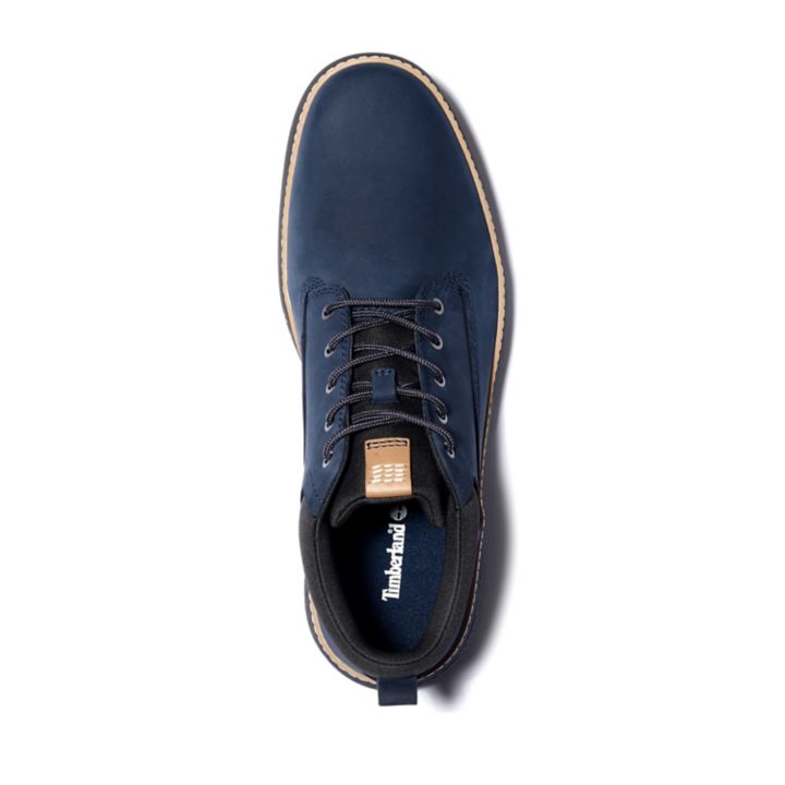 Cross Mark Leather Chukka for Men in Navy