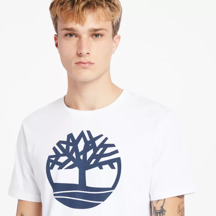 Kennebec River Tree Logo T-Shirt for Men in White