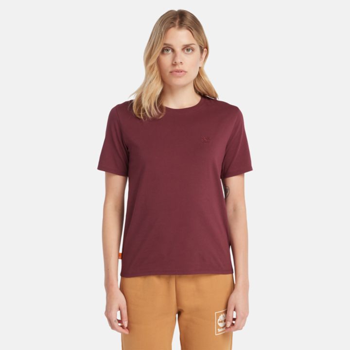 Exeter River T-Shirt for Women in Burgundy