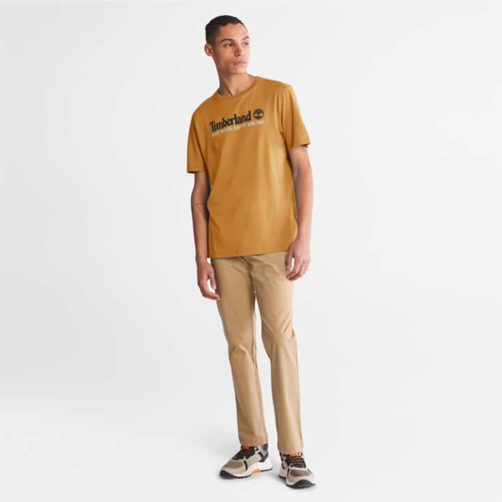 Wind, Water, Earth, and Sky T-Shirt for Men in Dark Yellow