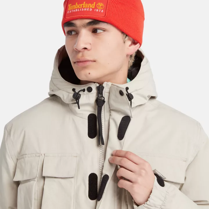Insulated Utility Jacket for Men in Beige