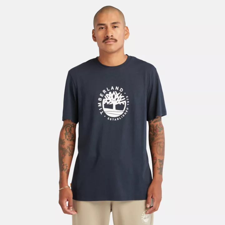 All Gender Refibra Logo Graphic Tee in Navy