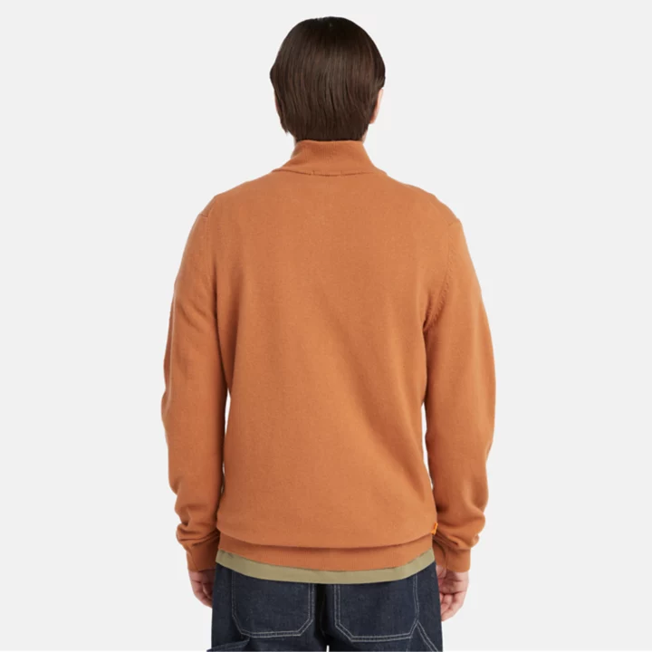 Cohas Brook Zip-Neck Jumper for Men in Brown