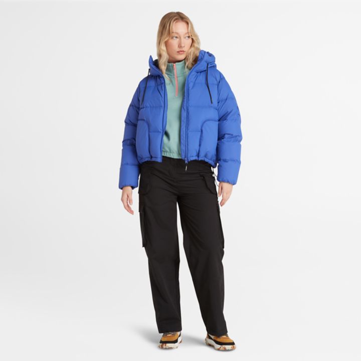 Recycled Down Puffer Jacket for Women in Blue