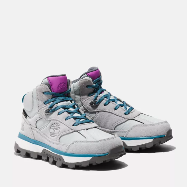 Trail Trekker Waterproof Hiking Boot for Youth in Light Grey