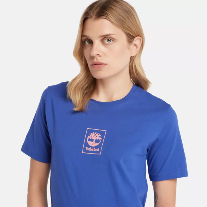 Stack Logo T-Shirt for Women in Blue