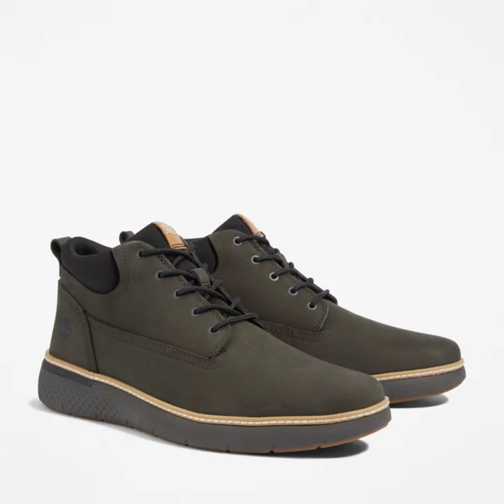 Cross Mark Leather Chukka for Men in Dark Green
