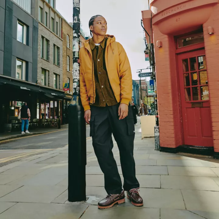 3-Eye Lug Handsewn Boat Shoe for Men in Brown