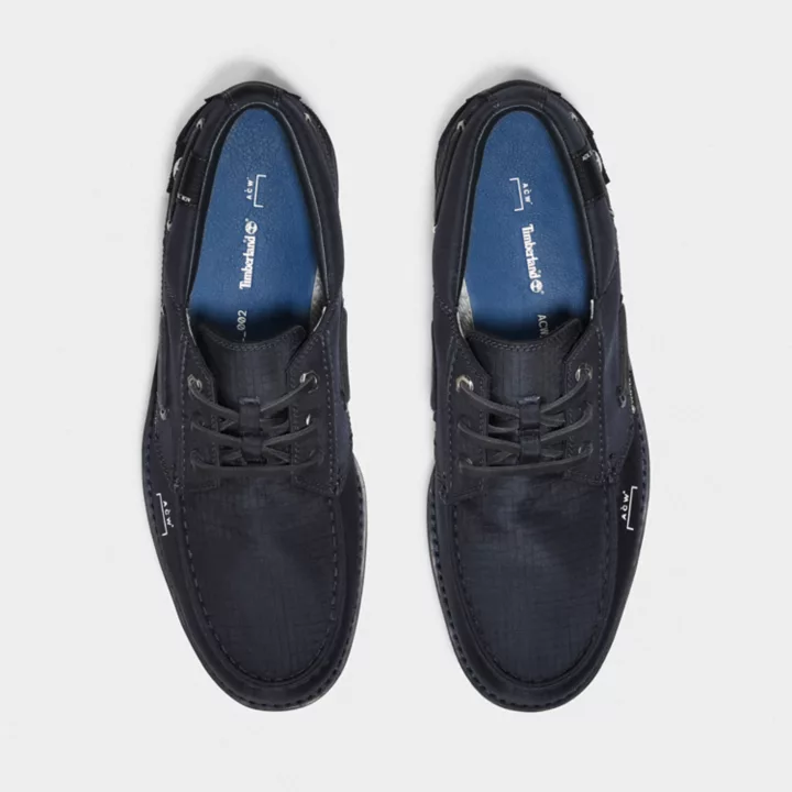 Timberland x A-Cold-Wall* 3-Eye Stacked Lug Boat Shoe for Men in Navy