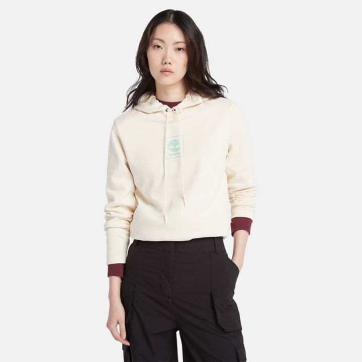 Small Stack Logo Hoodie for Women in White