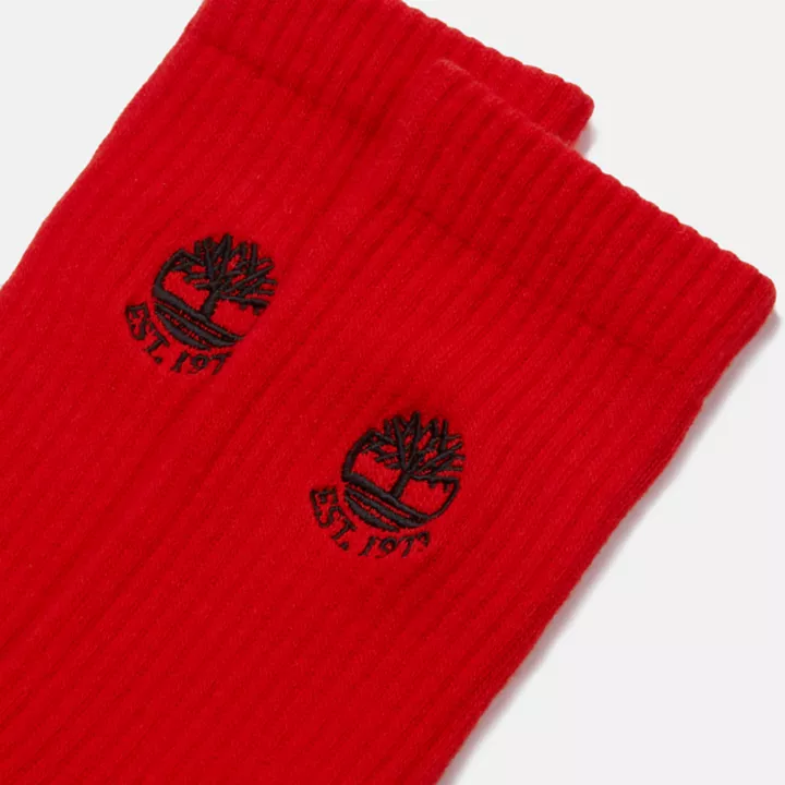 1Pk Colour Blast Crew Socks in Red