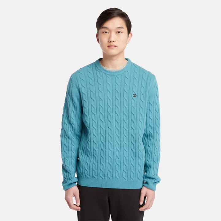 Phillips Brook Cable-knit Crew Jumper for Men in Blue