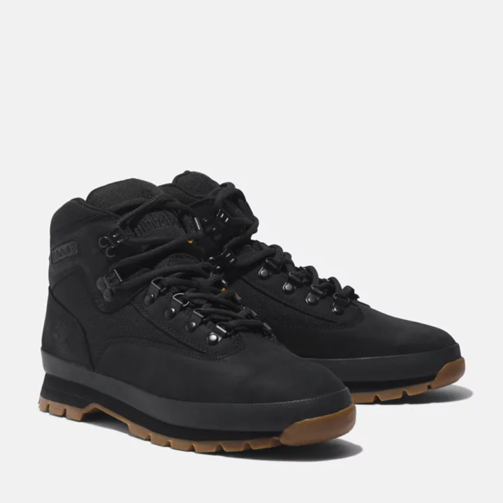 Euro Hiker Boot for Men in Monochrome Black