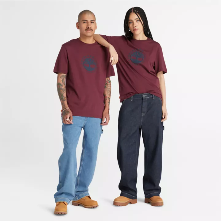 Tencel x Refibra Graphic Logo T-Shirt in Burgundy