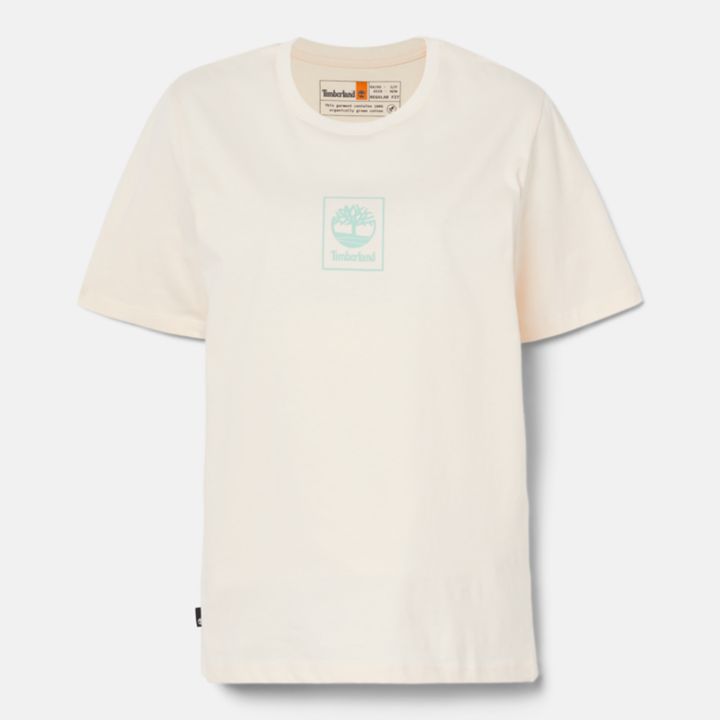 Stack Logo T-Shirt for Women in Beige