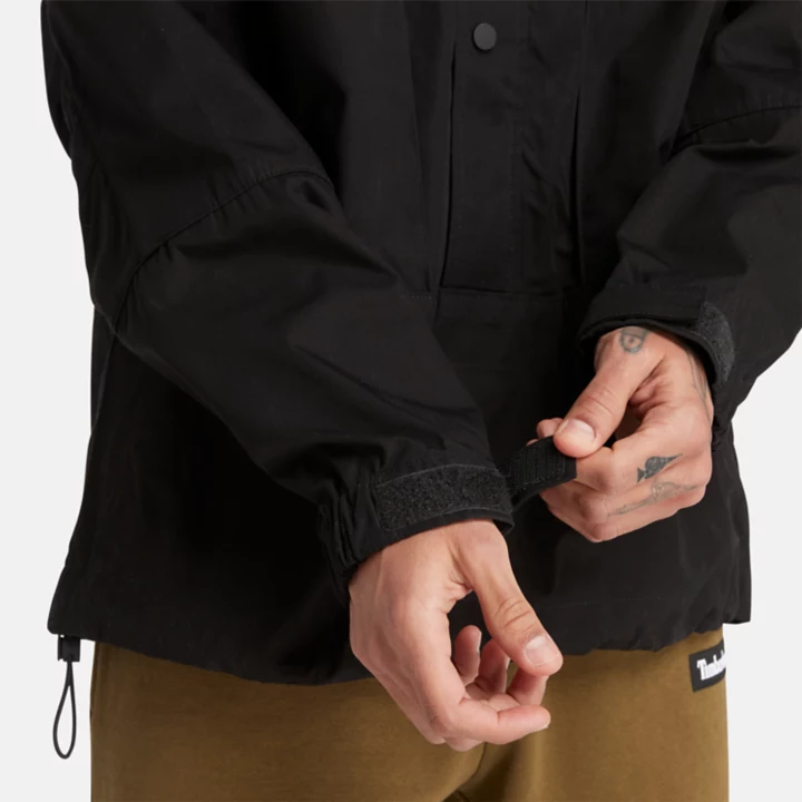 Water Repellent Anorak Jacket for Men in Black