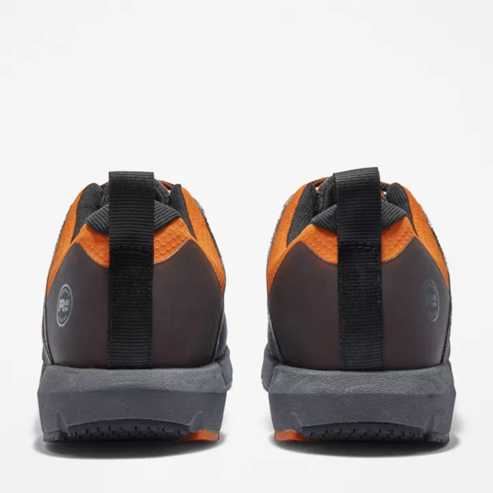 Radius Alloy-Toe Work Shoe for Men in Black and Orange