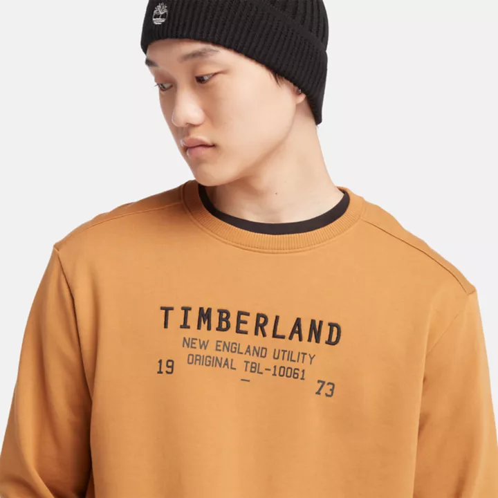 Utility Crewneck Sweatshirt for Men in Dark Yellow